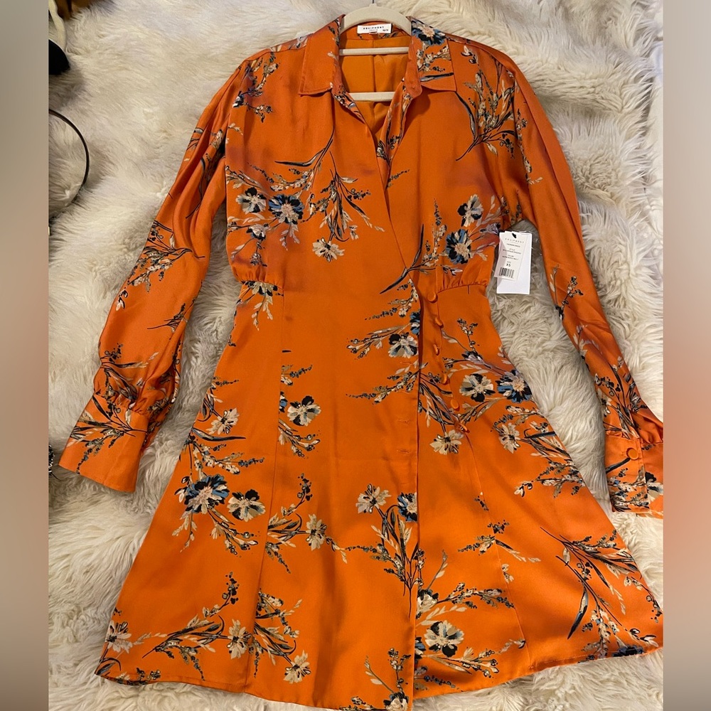 SOLD - NWT Equipment Silk Dress - XS Orange dress